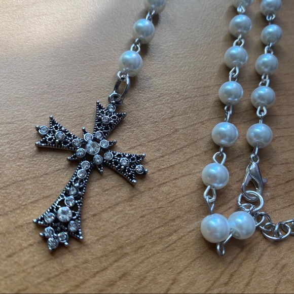 Gothic cross rosary necklace (cheaper on my depop) - Picture 2 of 4